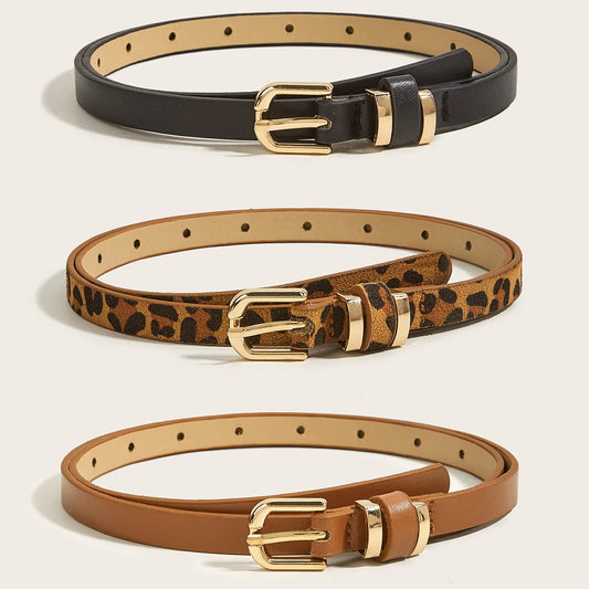Leopard Print Slim Belt