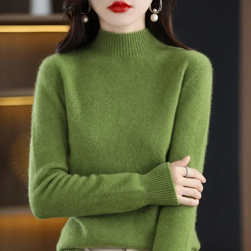 Women’s Knit Sweater with High Neck