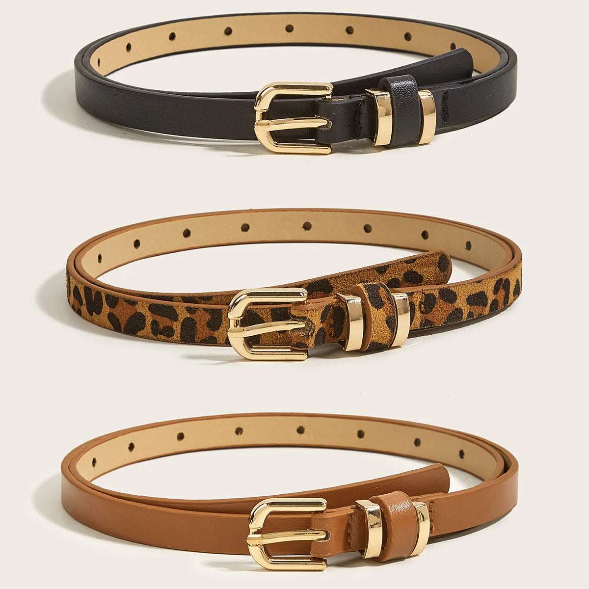 Leopard Print Slim Belt