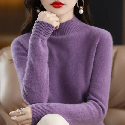 Women’s Knit Sweater with High Neck