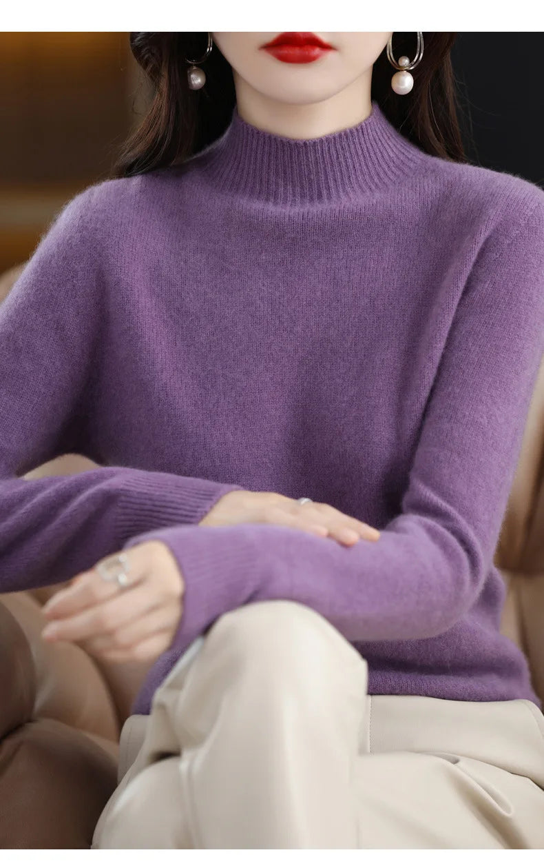 Women’s Knit Sweater with High Neck