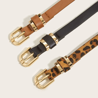 Leopard Print Slim Belt