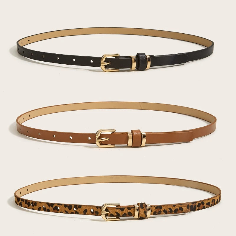 Leopard Print Slim Belt