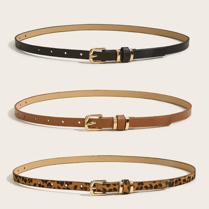 Leopard Print Slim Belt