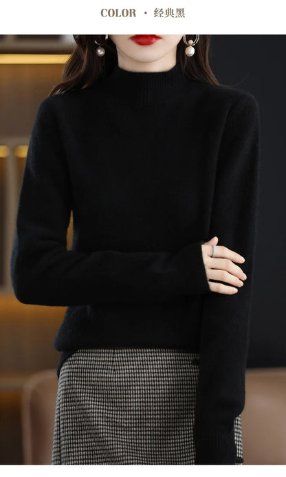 Women’s Knit Sweater with High Neck