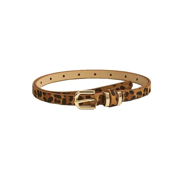 Leopard Print Slim Belt