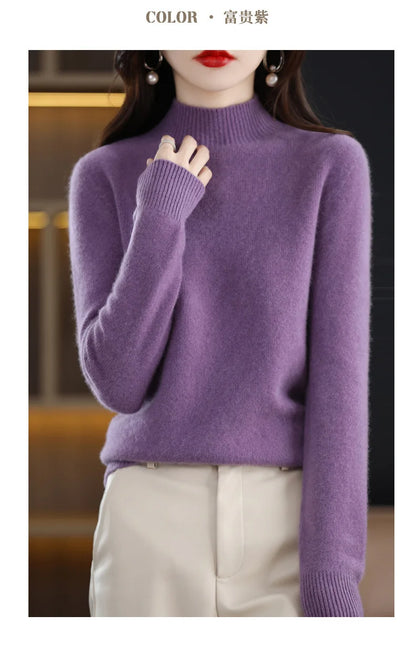Women’s Knit Sweater with High Neck