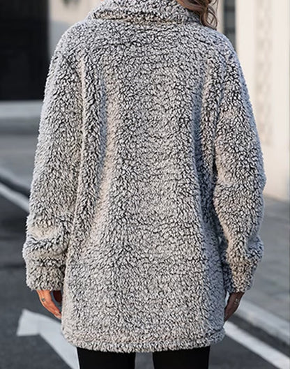 Plush Hooded Long Coat